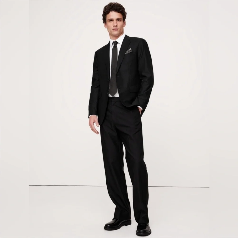 NWT! Banana Republic Black Signature Italian Hopsack Suit Pant - Multiple🩷